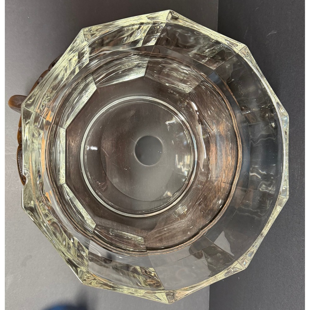 Vintage Italian Faceted Centerpiece Crystal Bowl 9" wide x 4' tall - 3lbs - Picture 6 of 11